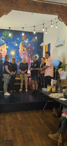 Handing over the paddle to our new CEO, Caroline