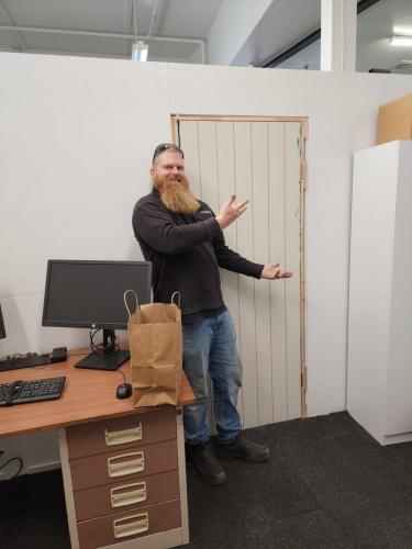 Celebrating a door installation