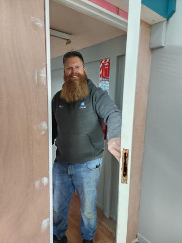 Celebrating a door installation