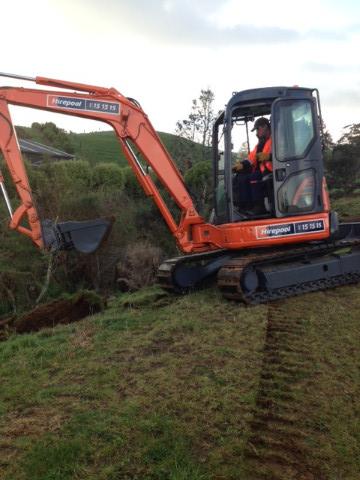 Digger work on the site